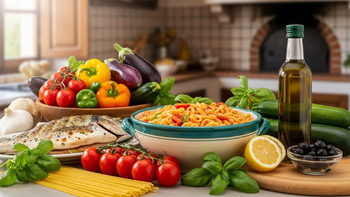 Common ingredients of Italian & Mediterranean food.
